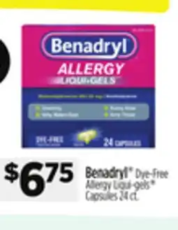 Dollar General Benadryl Dye-Free Allergy Liqui-gels Capsules offer