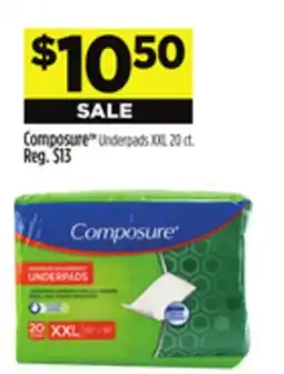 Dollar General Composure Underpads XXL offer