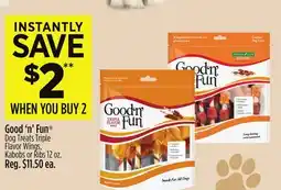 Dollar General Good'n'Fun Dog Treats Triple Flavor Wings, Kabobs or Ribs offer