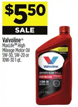 Dollar General Valvoline MaxLife TM High Mileage Motor Oil 5W-30, 5W-20 or 10W-30 offer