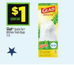 Dollar General Glad Quick-Tie Kitchen Trash Bags offer