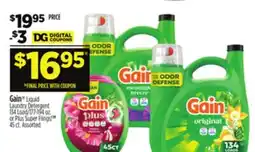 Dollar General Gain Liquid Laundry Detergent 134 Loads /77-194 oz. or Plus Super Flings! 45 ct offer