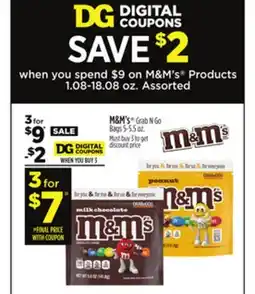 Dollar General M&M's Grab N Go Bags offer