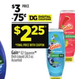 Dollar General Gain EZ-Squeeze Dish Liquid offer