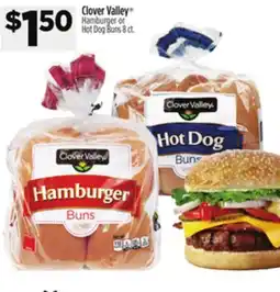 Dollar General Clover Valley Hamburger or Hot Dog Buns offer