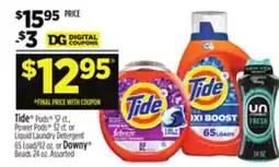 Dollar General Tide Pods 57 ct., Power Pods 32 ct. or Liquid Laundry Detergent 65 Load/92 oz. or Downy Beads 24 oz offer