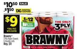 Dollar General Brawny 3 Ply Paper Towels offer
