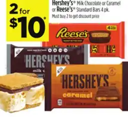 Dollar General Hershey's Milk Chocolate or Caramel or Reese's Standard Bars offer