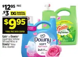 Dollar General Gain or Downy Liquid Fabric Softener offer