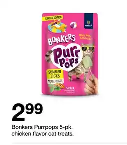 Target Bonkers Purrpops 5-pk. chicken flavor cat treats offer
