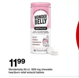 Target Wonderbelly 60-ct. 1000 mg chewable heartburn relief tablets offer