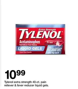 Target Tylenol extra strength 40-ct. pain reliever & fever reducer liquid gels offer