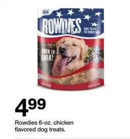 Target Rowdies 6-oz. chicken flavored dog treats offer
