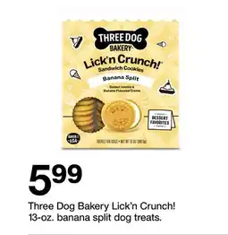 Target Three Dog Bakery Lick'n Crunch! 13-oz. banana split dog treats offer