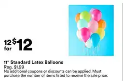 Michaels 11 Standard latex Balloons offer