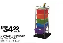 Michaels 5-Drawer rolling Cart Simply Tidy offer