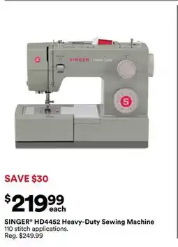 Michaels SINGER HD4452 Heavy-Duty Sewing Machine offer