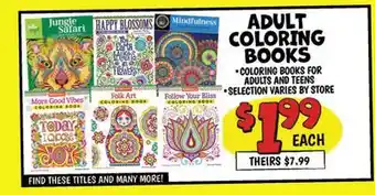 Ollie's ADULT COLORING BOOKS offer