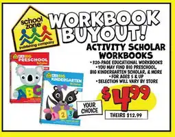 Ollie's ACTIVITY SCHOLAR WORKBOOKS offer