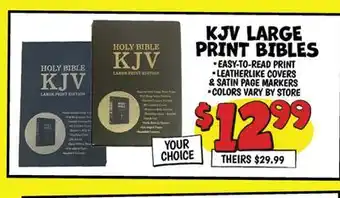 Ollie's KJV LARGE PRINT BIBLES offer