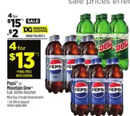 Dollar General Pepsi or Mountain Dew offer
