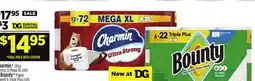 Dollar General Charmin Ultra Strong or Bounty Paper Towels offer