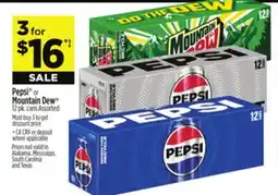 Dollar General Pepsi or Mountain Dew 12 pk. cans offer