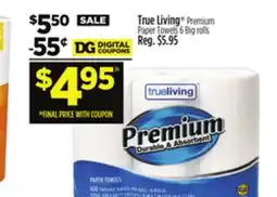 Dollar General True Living Premium Paper Towels offer