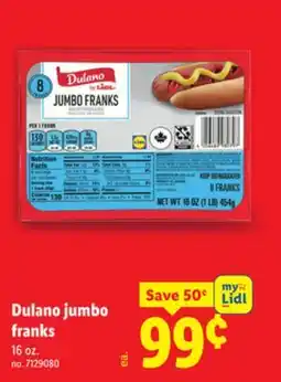 Lidl Dulano jumbo franks offer