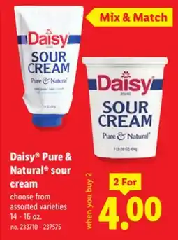 Lidl Daisy Pure & Natural sour cream offer