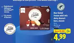 Lidl Bon Gelati frozen mini mix dairy dessert bars, classic offer