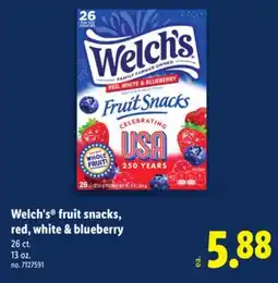 Lidl Welch's fruit snacks, red, white & blueberry offer