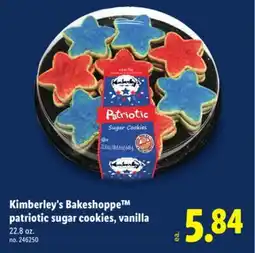 Lidl Kimberley's Bakeshoppe patriotic sugar cookies, vanilla offer
