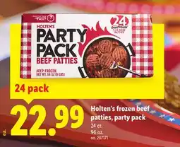 Lidl Holten's frozen beef patties, party pack offer