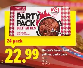 Lidl Holten's frozen beef patties, party pack offer