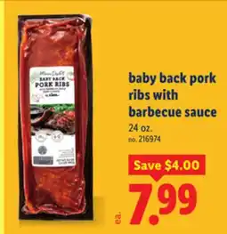 Lidl baby back pork ribs with barbecue sauce offer