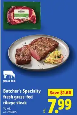 Lidl Butcher's Specialty fresh grass-fed ribeye steak offer