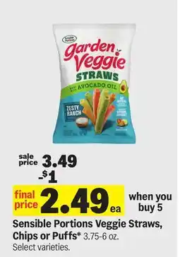 Meijer Sensible Portions Veggie Straws, Chips or Puffs offer