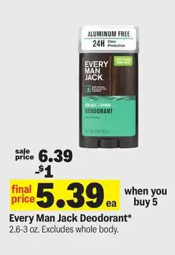 Meijer Every Man Jack Deodorant offer