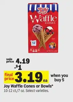 Meijer Joy Waffle Cones or Bowls offer