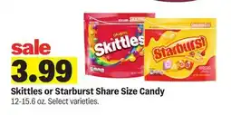 Meijer Skittles or Starburst Share Size Candy offer