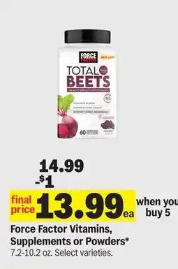 Meijer Force Factor Vitamins, Supplements or Powders offer