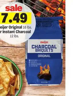 Meijer Meijer Original 16 lbs. or Instant Charcoal 12 lbs offer