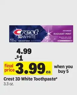 Meijer Crest 3D White Toothpaste offer