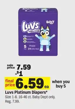 Meijer Luvs Platinum Diapers offer