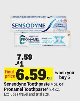 Meijer Sensodyne Toothpaste 4 oz. or Pronamel Toothpaste 3.4 oz offer