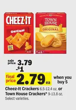 Meijer Cheez-It Crackers 6.5-12.4 oz. or Town House Crackers* 9-13.8 oz offer
