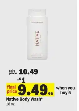 Meijer Native Body Wash offer