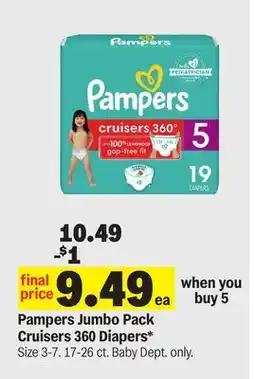 Meijer Pampers Jumbo Pack Cruisers 360 Diapers offer