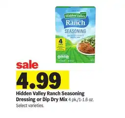 Meijer Hidden Valley Ranch Seasoning Dressing or Dip Dry Mix offer